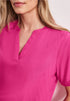 Street One Kurzarm Bluse mit Split Neck in Unifarbe
