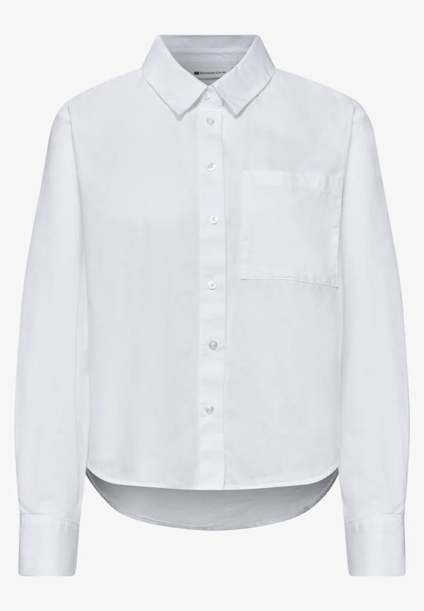 Street One Langarm Bluse mit Hemdkragen aus Twill