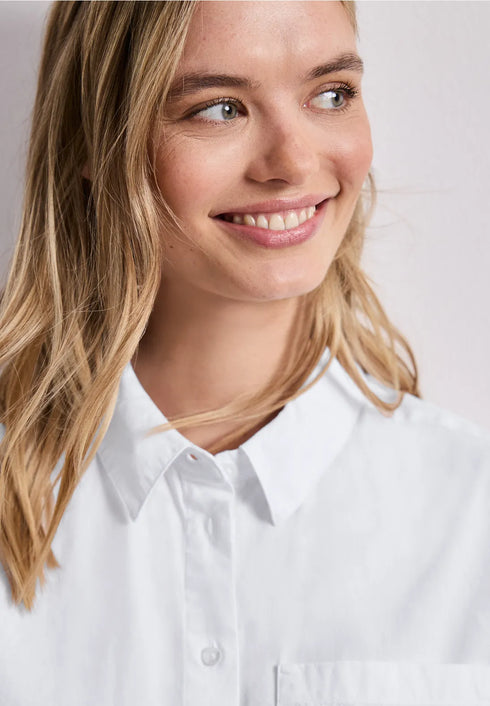 Street One Langarm Bluse mit Hemdkragen aus Twill