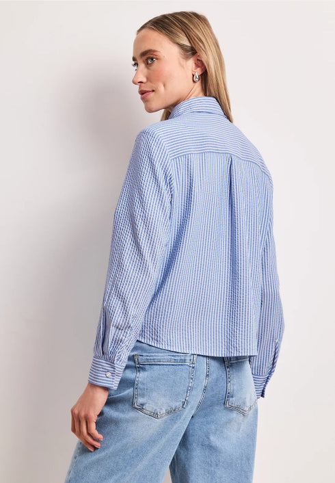 Street One Langarm Bluse aus Seersuckerqualität