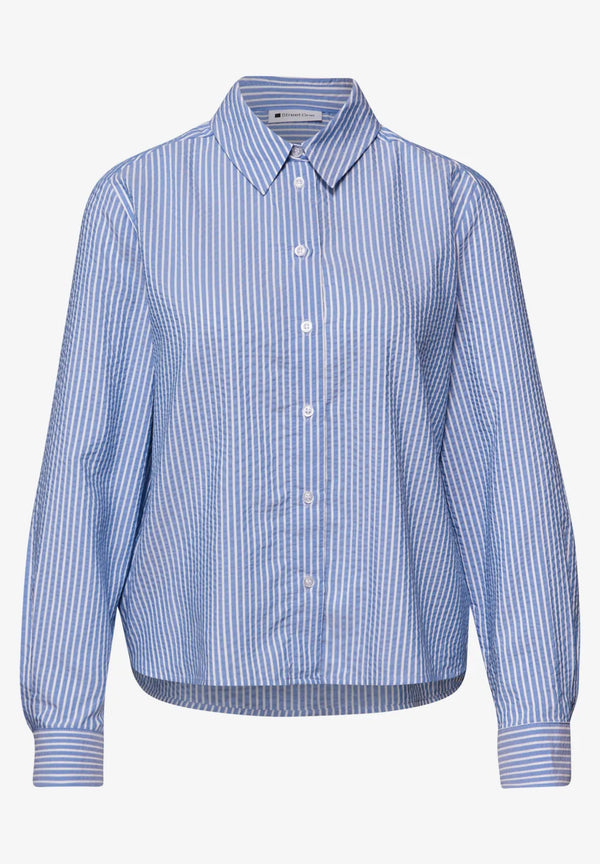 Street One Langarm Bluse aus Seersuckerqualität