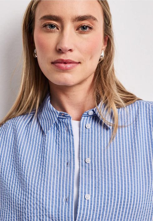 Street One Langarm Bluse aus Seersuckerqualität