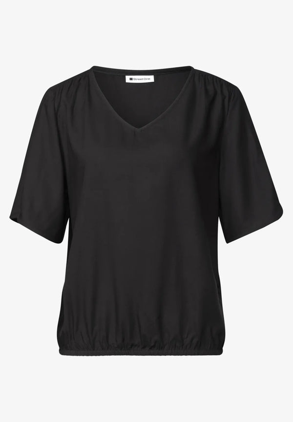 Street One LTD QR V-neck Blouse w overlap 346731