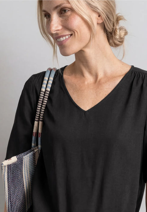 Street One LTD QR V-neck Blouse w overlap 346731