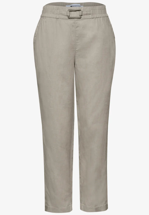 Street One Slim Leg Hose aus Leinen mit Schnalle Style Bonny