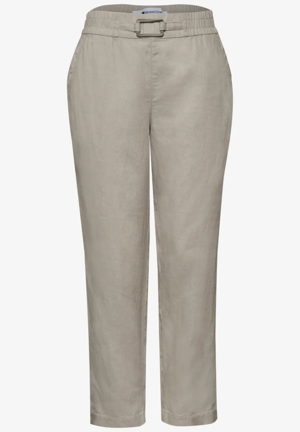 Street One Slim Leg Hose aus Leinen mit Schnalle Style Bonny