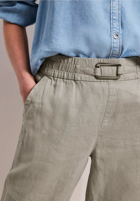 Street One Slim Leg Hose aus Leinen mit Schnalle Style Bonny