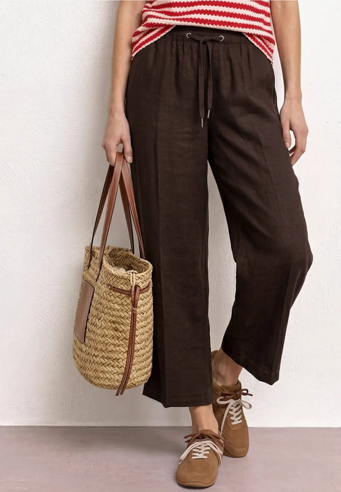 Street One Wide Leg Hose im Loose Fit aus Leinen