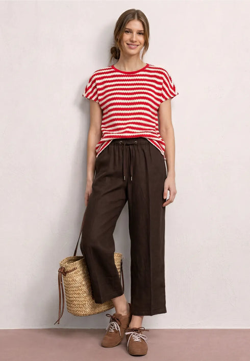 Street One Wide Leg Hose im Loose Fit aus Leinen