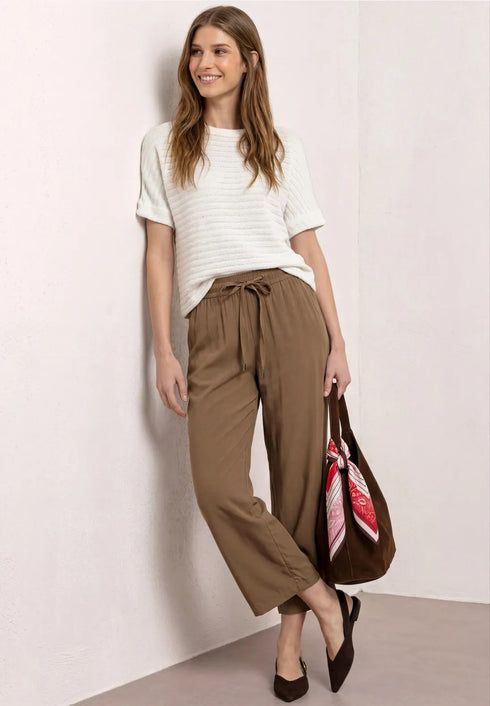 Street One High Waist Wide Leg Hose Loose Fit Style Emee - Länge 26