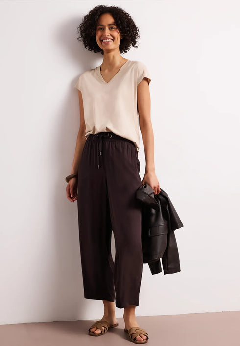 Street One High Waist Wide Leg Hose Loose Fit Style Emee - Länge 26