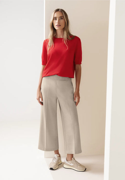 Street One High Waist Wide Leg Hose im Casual Fit - Länge 26