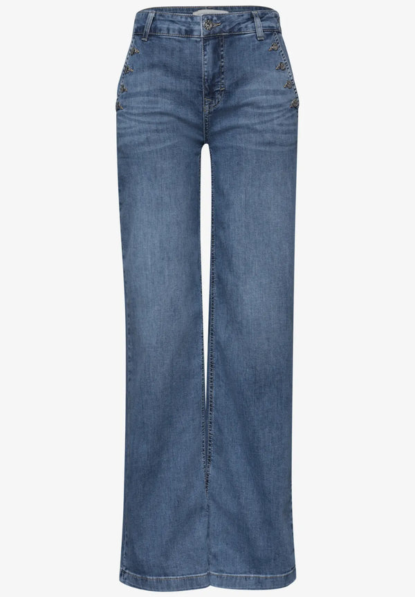 Street One Wide Leg Jeans mit Knopfdetails Style Emee - Länge 30