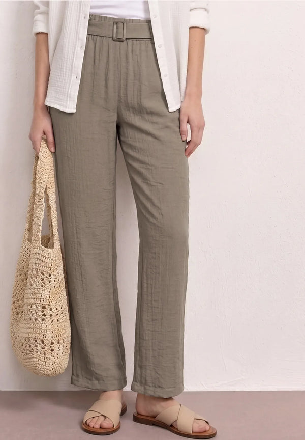 Street One Wide Leg Hose mit Gürtel Casual Fit - Länge 30
