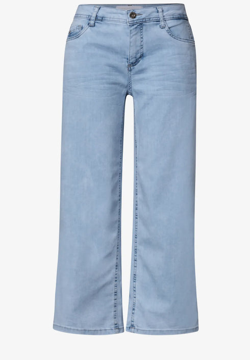 Street One Mid Waist Wide Leg Jeans im Loose Fit - Länge 26 - 381183