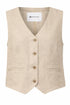 Street One Weste mit V-Neck und Knöpfen aus Leinen