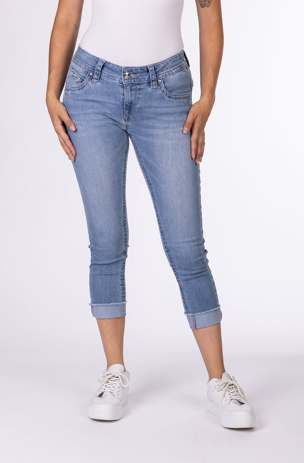 Blue Monkey 7Charlotte 31010X Denim 7/8 Skinny turn-up