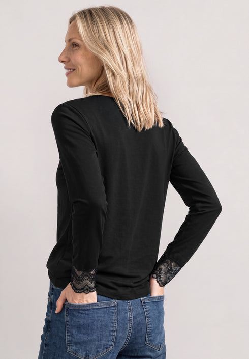Street One - Shirt with lace at sleeves - 325998