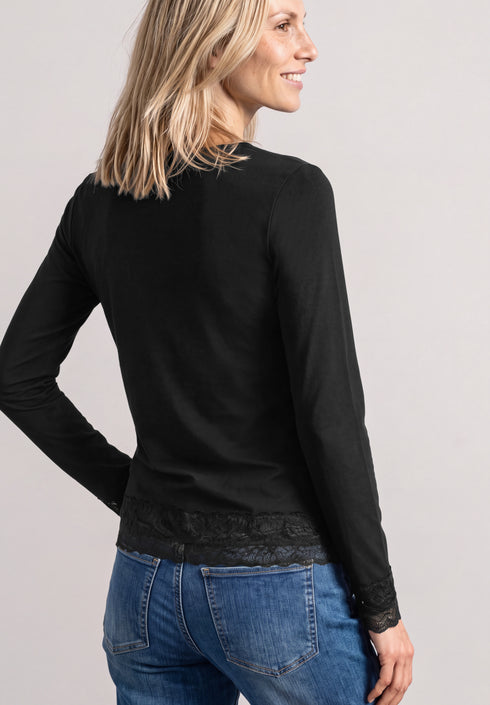 Street One - LTD QR basic shirt with lace cuff - 326162