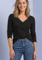 Street One - fine rib jacket with lace button - 326163