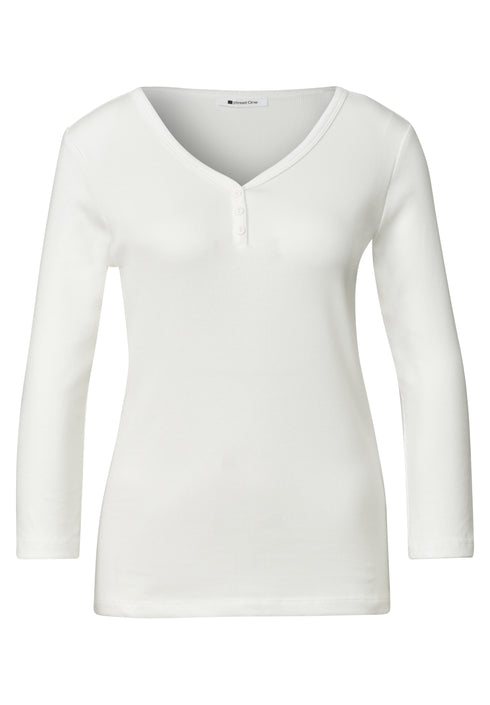 Street One - 3/4-Arm Shirt mit Knopfdetail - 325580
