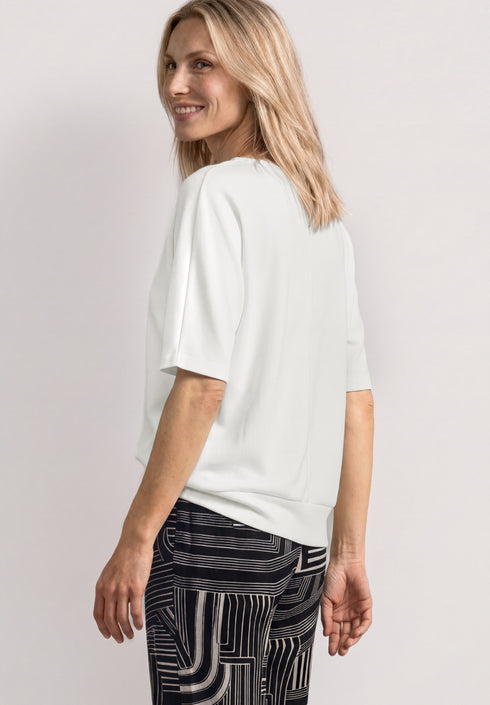 Street One - Basic Shirt mit Boat Neck und Elastikbund - 325585