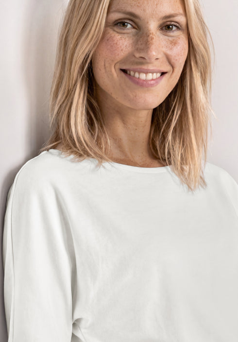 Street One - Basic Shirt mit Boat Neck und Elastikbund - 325585