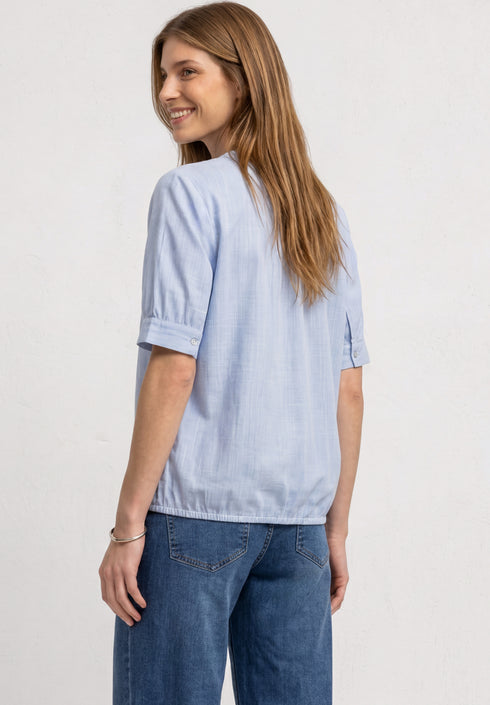 Street One - LTD QR Chambray splitneck blouse - 346810