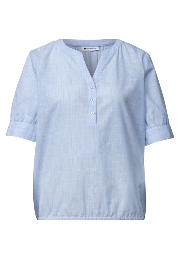 Street One - LTD QR Chambray splitneck blouse - 346810