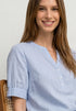 Street One - LTD QR Chambray splitneck blouse - 346810