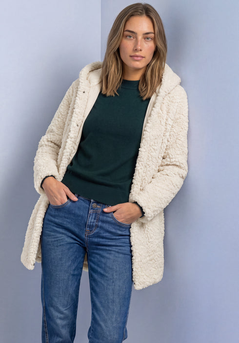 Street One - Teddy Coat with Hoody - 202263