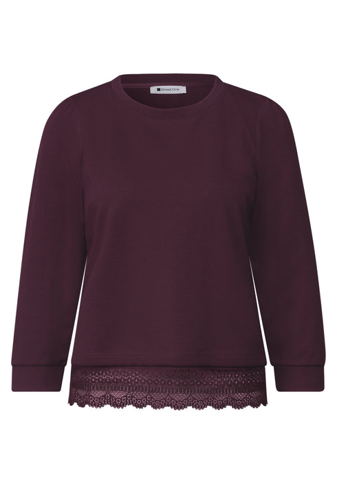 Street One - LTD QR Langarmshirt with lace bottom - 325841