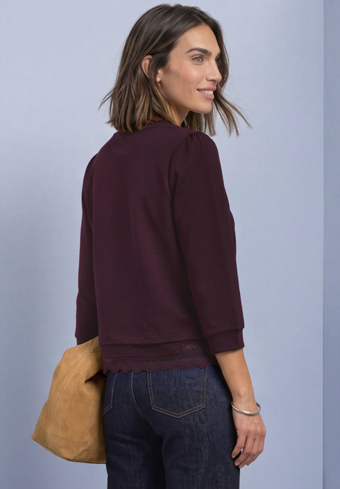 Street One - LTD QR Langarmshirt with lace bottom - 325841