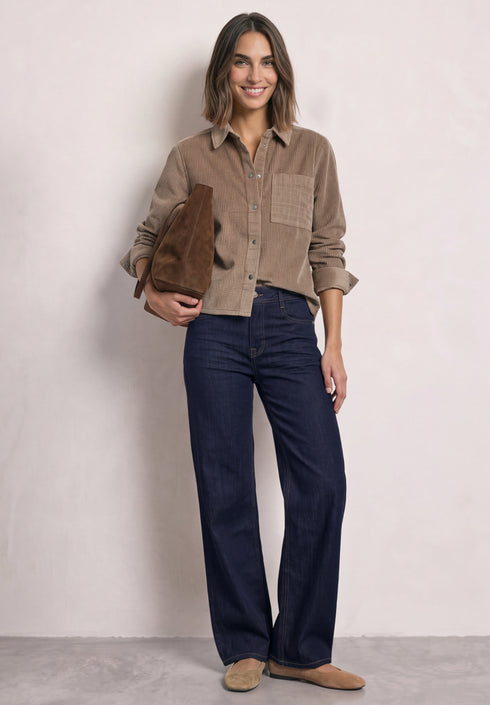 Street One - LTD QR Courduroy mix shirtcoll - 347016