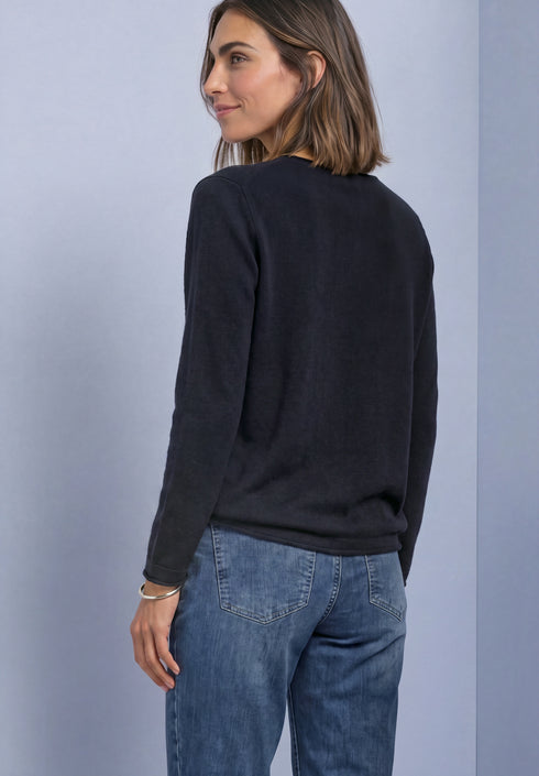 Street One - LTD QR rolled edge u-boat sweater - 303963