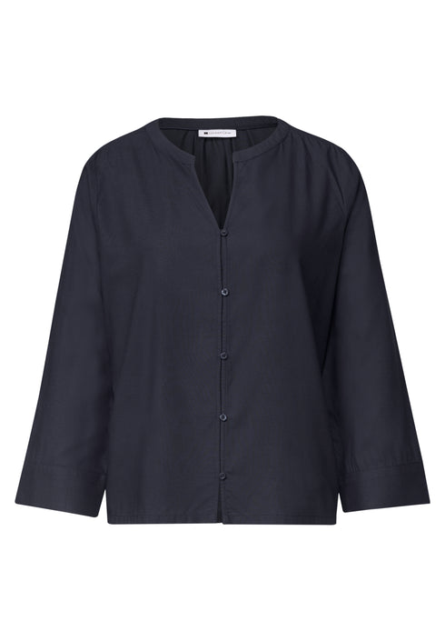 Street One - QR Splitneck blouse with button - 346856
