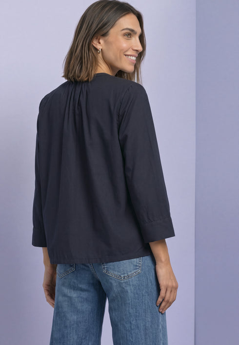 Street One - QR Splitneck blouse with button - 346856