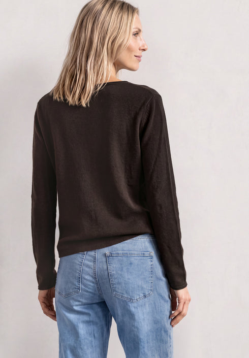 Street One - LTD QR rolled edge u-boat sweater - 303963