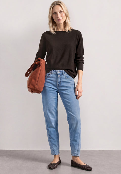 Street One - LTD QR rolled edge u-boat sweater - 303963