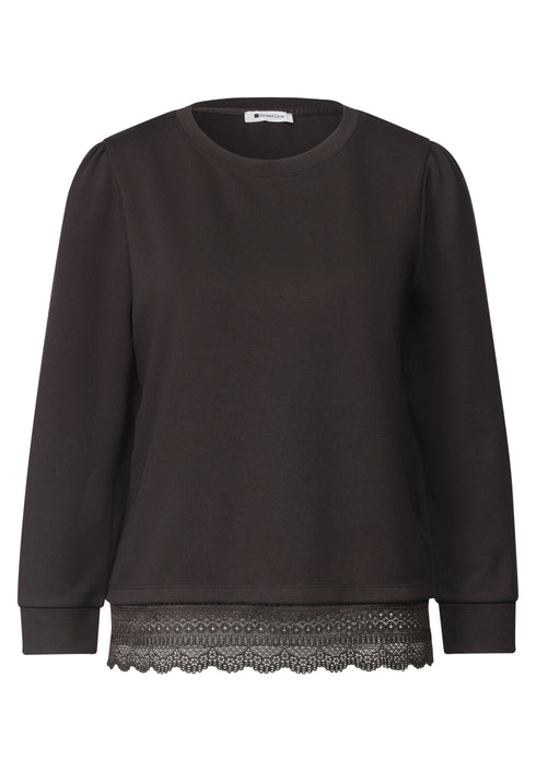 Street One - LTD QR Langarmshirt with lace bottom - 325841