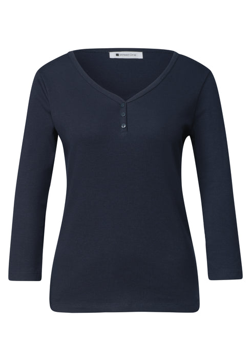 Street One - 3/4-Arm Shirt mit Knopfdetail - 325580
