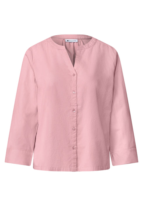 Street One - Corduroy splitneck blouse - 346857