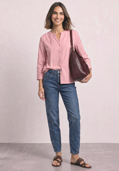 Street One - Corduroy splitneck blouse - 346857