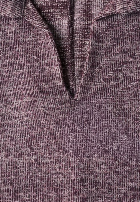 Street One - LTD QR soft melange polo shirt - 325845