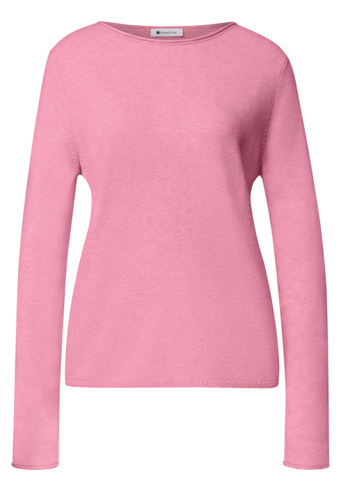 Street One - LTD QR rolled edge u-boat sweater - 303963