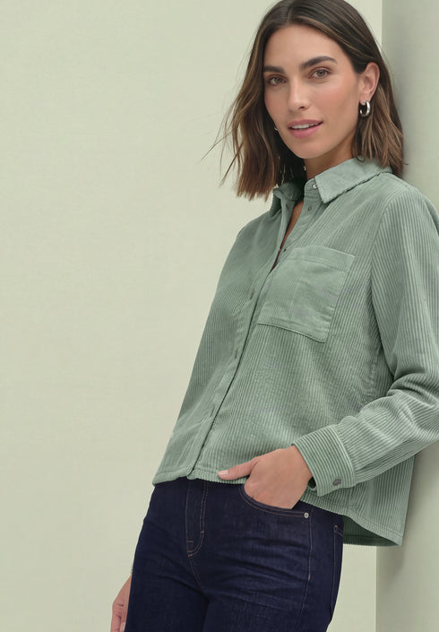 Street One - LTD QR Courduroy mix shirtcoll - 347016