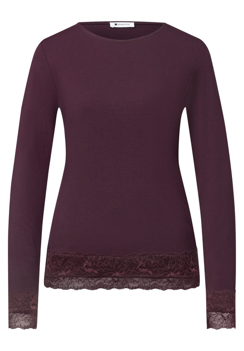 Street One - LTD QR basic shirt with lace cuff - 326162