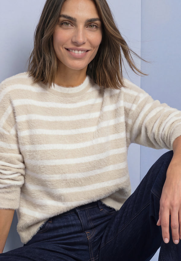 Street One - fluffy stripe sweater - 304157