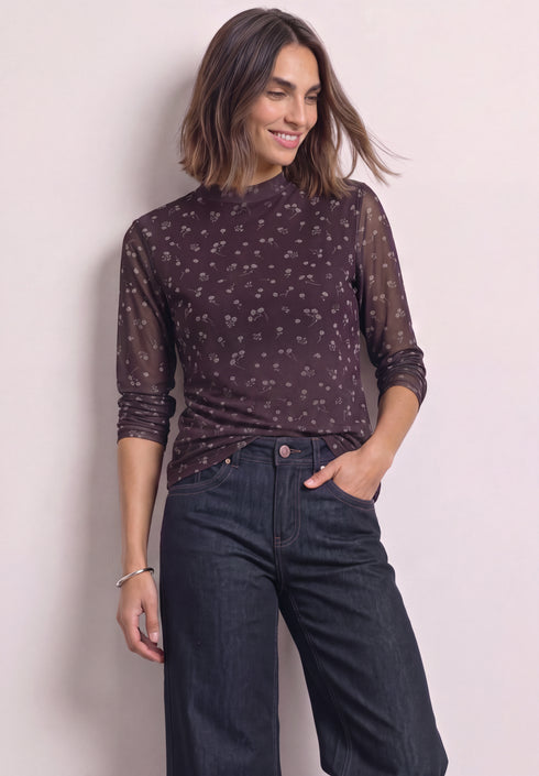 Street One - LTD QR printed mesh round neck - 325858