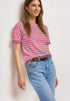 Street One - T-Shirt mit Boat Neck und Streifen - 325572